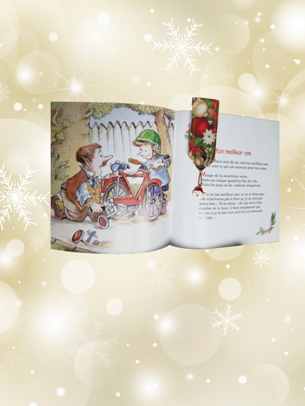Marque-page Père Noël/houx