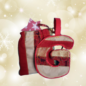 Lot rouge et or (lettre et sachet)