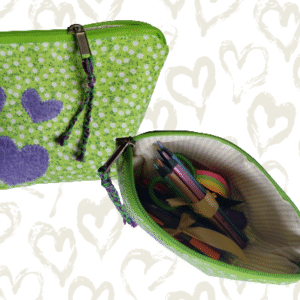 pochette verte et violette Ella