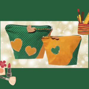 Pochette verte orange Laia